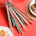 100 Pcs/Box Mixed Metallic Foil Assorted Dot Bubble Paper Straws