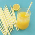 100 Pcs/Box Fruit Yellow Lemon Paper Straws