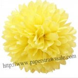 8" and 14" Yellow Paper Pom Pom Tissue 20pcs