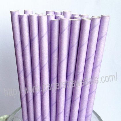 Solid Color Paper Drinking Straws Lavender 500pcs [scpaperstraws009]