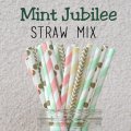 100 Pcs/Box Mixed Mint Jubilee Party Paper Straws