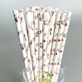 Princess Crown Paper Straws Rose Gold Foil 500 pcs