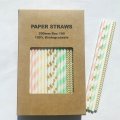 100 Pcs/Box Mixed Mint Jubilee Party Paper Straws 100 Pcs/Box Mixed Mint Jubilee Party Paper Straws