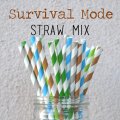 100 Pcs/Box Mixed Survival Mode Party Paper Straws