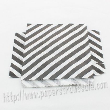 Black Diagonal Stripe Paper Favor Bags 400pcs [pfbags008]