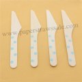 Light Blue Polka Dot Print Wooden Knife 100pcs Light Blue Polka Dot Print Wooden Knife 100pcs