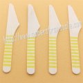 Wooden Knives with Yellow Striped Print 100pcs Wooden Knives with Yellow Striped Print 100pcs