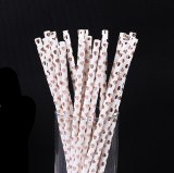 Foil Rose Gold Heart Paper Straws 500 pcs