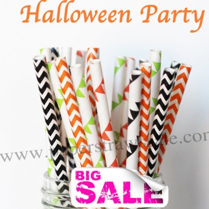 250pcs HALLOWEEN PARTY Paper Straws Mixed