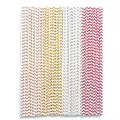 100 Pcs/Box Mixed Metallic Foil Chevron Paper Straws
