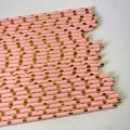 Gold Foil Polka Dot Light Pink Paper Straws 500 pcs
