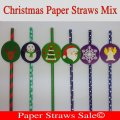 Christmas Paper Straws 1800pcs Mixed 6 Colors