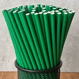 Plain Solid Deep Forest Kelly Green Paper Straws 500 Pcs