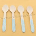 Light Blue Zig Zag Wooden Spoons 100pcs