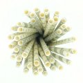 125 Pcs Mixed 5 Styles Silver Party Paper Straws
