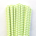 Horizontal Stripe Lime Green Circle Paper Straws 500 Pcs