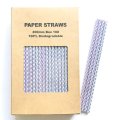 100 Pcs/Box Mermaid Purple Silver Foil Scale Paper Straws