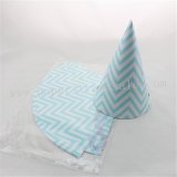 48pcs Blue Chevron Paper Party Hats