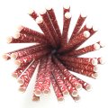 Red With White Christmas Pattern Print Paper Straws 500 Pcs