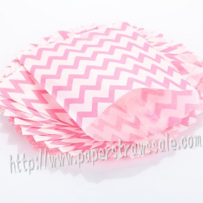 Hot Pink Thin Chevron Paper Favor Bags 400pcs