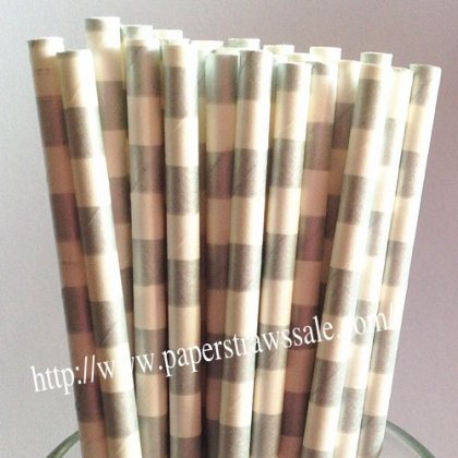 Silver White Sailor Striped Paper Straws 500pcs [sspaperstraws013]