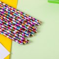Metallic Rainbow Foil Paper Drinking Straws 500 pcs