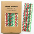 100 Pcs/Box Mixed 10 Vintage Christmas Styles Paper Straws 100 Pcs/Box Mixed 10 Vintage Christmas Styles Paper Straws
