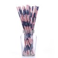 Blue Red White US American Flag Paper Straws 500 pcs