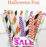 250pcs HALLOWEEN FUN Theme Paper Straws Mixed