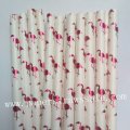 Hot Pink Foil Flamingo Paper Straws 500pcs