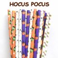 100 Pcs/Box Mixed Party Halloween Hocus Pocus Paper Straws