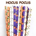 100 Pcs/Box Mixed Party Halloween Hocus Pocus Paper Straws