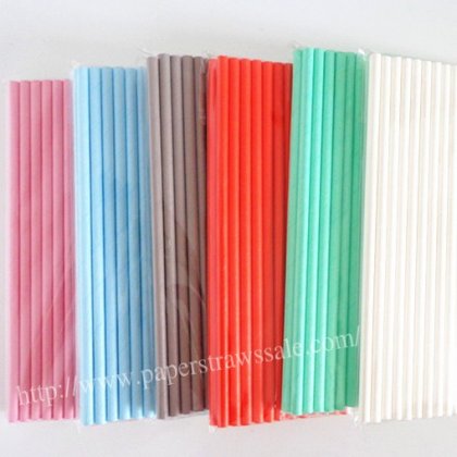 Solid Paper Straws 1200pcs Mixed 6 Colors [mpaperstraws002]