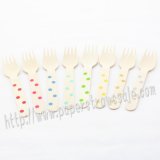 Polka Dot Wooden Forks 400pcs Mixed 8 Colors