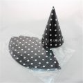 48pcs Black Paper Party Hats White Polka Dot 48pcs Black Paper Party Hats White Polka Dot