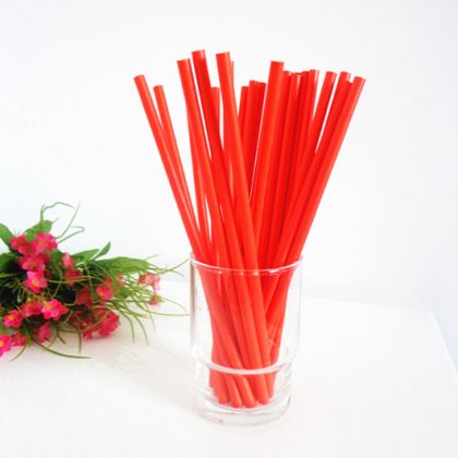All Red Color Paper Drinking Straws 500pcs [scpaperstraws002]