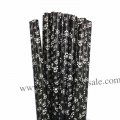 White Death Print Black Halloween Paper Straws 500pcs White Death Print Black Halloween Paper Straws 500pcs
