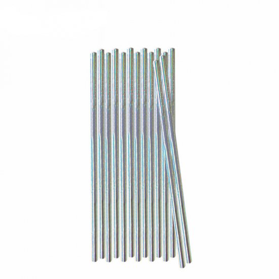 Foil Rainbow Silver Iridescent Paper Straws 500 pcs - Click Image to Close