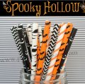 250pcs Spooky Hollow Halloween Mixed Paper Straws