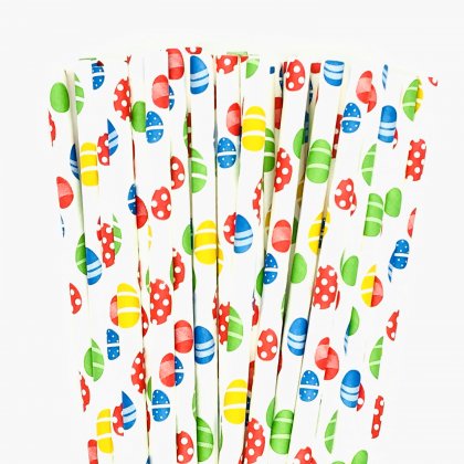 Colorful Colored Spring Easter Egg Paper Straws 500 Pcs