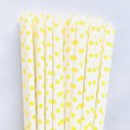 White With Yellow Swiss Dot Paper Straws 500 Pcs White With Yellow Swiss Dot Paper Straws 500 Pcs