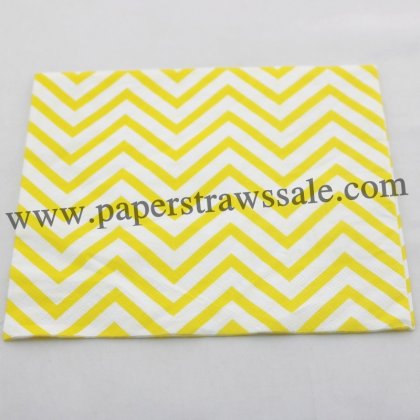 Yellow Chevron Print Paper Napkins 300pcs