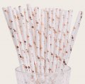 Flamingo Paper Straws Metallic Rose Gold Foil 500 pcs