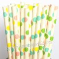 Colorful Polka Dot Paper Drinking Straws 1000pcs