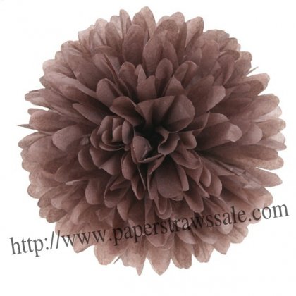 8" and 14" Dark Brown Pom Pom Tissue 20pcs [paperflower017]
