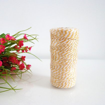 Gold&White Striped Bakers Twine 15 Spools [bakerstwine011]