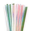 100 Pcs/Box Mixed Colorful Foil Metallic Iridescent Paper Straws