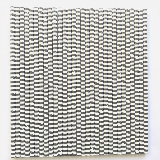 Horizontal Thin Stripe Black Circle Paper Straws 500 Pcs - Click Image to Close
