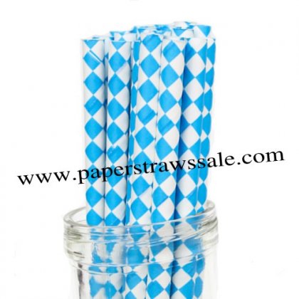 Harlequin Diamond Paper Straws Blue 500pcs [hdpaperstraws002]