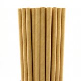 Brown Plain Solid Kraft Paper Straws 500 pcs